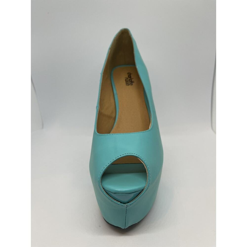 Charlotte russe jean-14 high heel pump mint -312 open toe - size 9 - Picture 4 of 4
